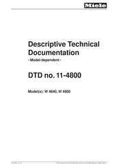Miele W 4800 Descriptive Technical Documentation