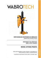 WABROTECH WT305E PROSTA Operating Instructions Manual