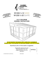 Gazebo penguin W1209 1/2-12 SAND Assembly Instructions Manual