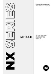 RCF NX 10-A II Owner's Manual