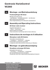 Becker Centronic VarioControl VC360 Assembly And Operating Instructions Manual