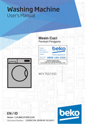 Beko WCV 7612 XS0 User Manual