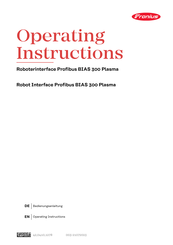 Fronius Profibus BIAS 300 Plasma Operating Instructions Manual