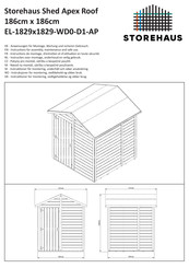 STOREHAUS EL-1829x1829-WD0-D1-AP Instructions For Assembly, Maintenance And Safe Use