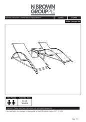 N Brown Group Aruba Lounger Set Assembly Instructions Manual