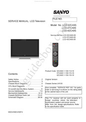 Sanyo LCD-37CA9S Service Manual