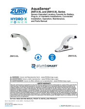 ZURN PlumbSmart AquaSense Z6913-XL Series Installation, Operation, Maintenance And Parts Manual