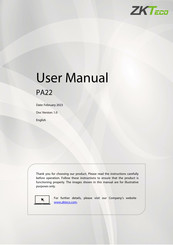 ZKTeco PA22 User Manual