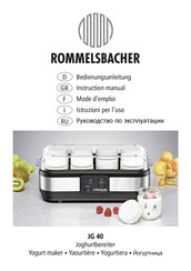 Rommelsbacher JG 40 Instruction Manual