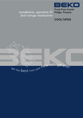 Beko COOL74FDS Installation, Operation & Food Storage Instructions
