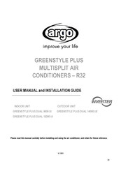 Argo GREENSTYLE PLUS DUAL 14000 UE User Manual And Installation Manual