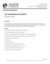 Blonder Tongue DA-33 Instruction Manual
