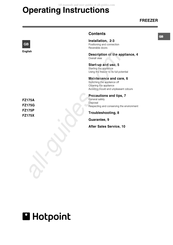 Hotpoint FZ175X Operating Instructions Manual