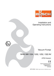 BUSCH Mink MM 1322 AV Installation And Operating Instructions Manual