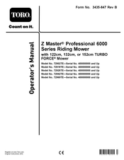 Toro Z Master Professional 6000 Series Operator's Manual