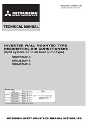 Mitsubishi Heavy Industries SRK25ZMP-S Technical Manual