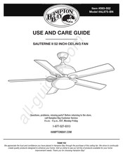 HAMPTON BAY 593-552 Use And Care Manual