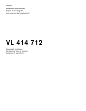 Gaggenau VL 414 712 Installation Instructions Manual