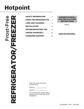 Hotpoint HPS10L Owner's Manual And Installation Instructions