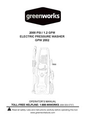 GreenWorks GPW 2002 Operator's Manual