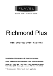 Flavel Richmond Plus FOPC37SN Installation, Maintenance & User Instructions