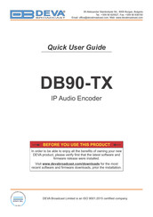 Deva Broadcast DB90-TX Quick User Manual
