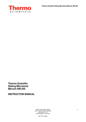 Thermo Scientific HM 450 Instruction Manual