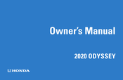 Honda ODYSSEY 2020 Owner's Manual