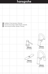 Hans Grohe Joleena 04797 0 Series Installation/User Instructions/Warranty
