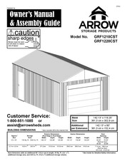 Arrow Storage Products GRF1210CST Owner's Manual & Assembly Manual