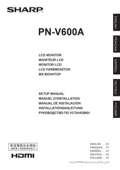 Sharp PN-V600A Setup Manual