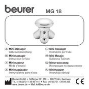 Beurer MG 18 Instructions For Use Manual