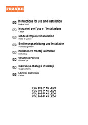 Franke FGL 705-P XS LED0 Instructions For Use And Installation