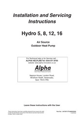 Alpha Hydro 12 Installation And Servicing Instruction