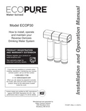Water Channel Partners EcoPure ECOP30 Installation And Operation Manual