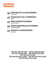 Franke FDF H45 12354 XS LED0 Instructions For Use And Installation