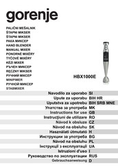 Gorenje HBX1000E Instructions For Use Manual