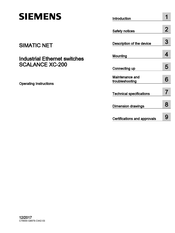 Siemens SIMATIC NET SCALANCE XC-200 Series Operating Instructions Manual