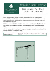 Rutland County Garden Furniture Felt Shingle Car Port Assembly Instructions Manual