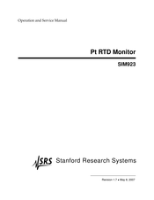 SRS Labs SIM923 Operation And Service Manual