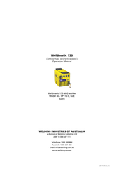 WELDING INDUSTRIES Weldmatic 150 Operator's Manual