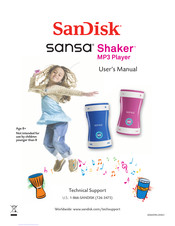 SanDisk sansa Shaker SDMX9N-1024R-A18 User Manual