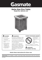 Gasmate GM142-112 Installation, Operation And Maintenance Instructions