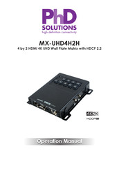 PhD Solutions MX-UHD4H2H Operation Manual