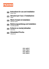 Franke FGL 805-P Instructions For Use And Installation