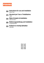 Franke FGC 915 Instructions For Use And Installation