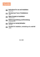 Franke FLS 905 Instructions For Use And Installation
