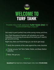 TURF TANK One Quick Start Manual