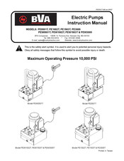 BVA Hydraulics PE1503T Instruction Manual