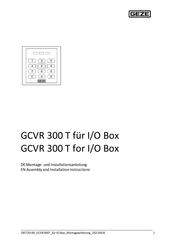 GEZE 185708 Assembly And Installation Instructions Manual